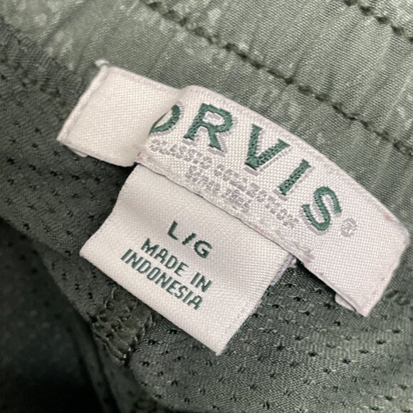 Orvis Women's Olive Green Tube Skirt With Built-In Shorts & Zipped Pockets Sz L - Picture 7 of 8